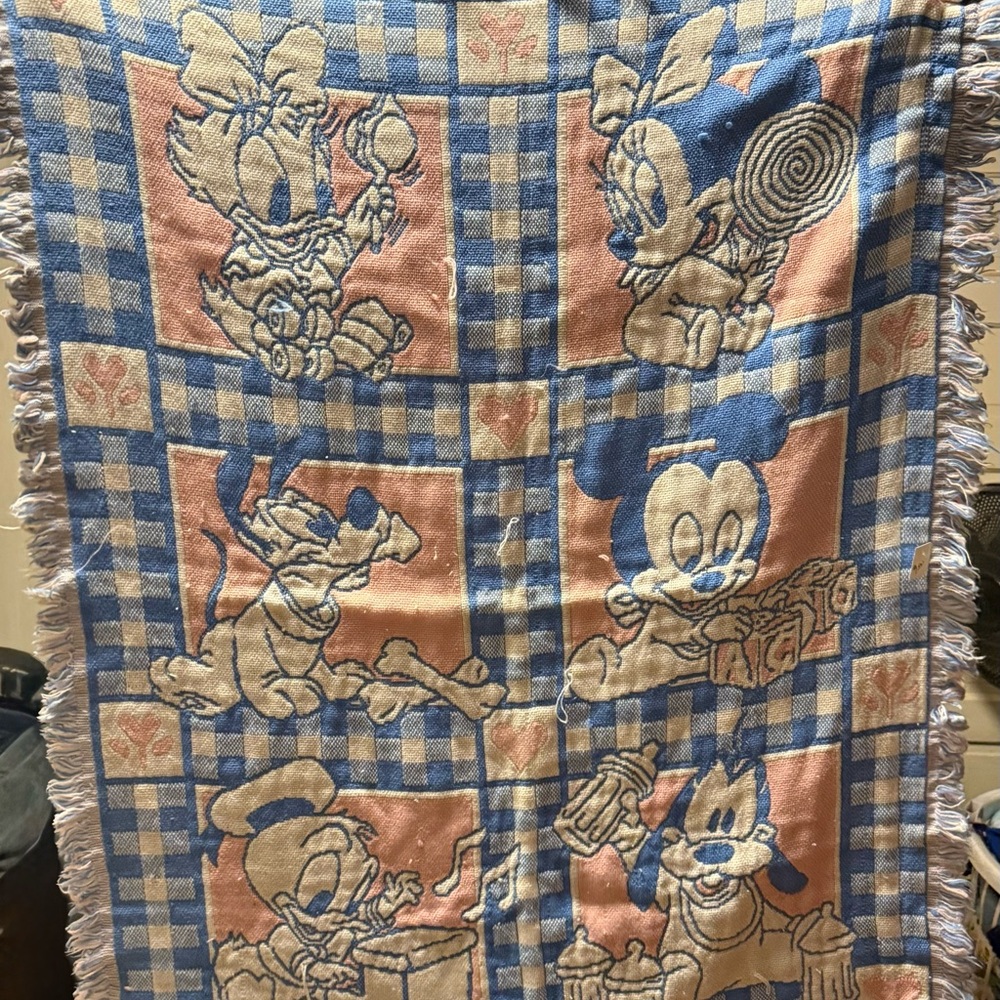 90s Avon Disney throw blanket tapestry